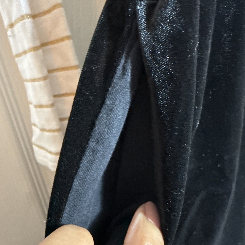 LANDS' END Girls White/Gold Striped with Black Velour/Velvet Skirt Dress Sz L/14 - Picture 4 of 10